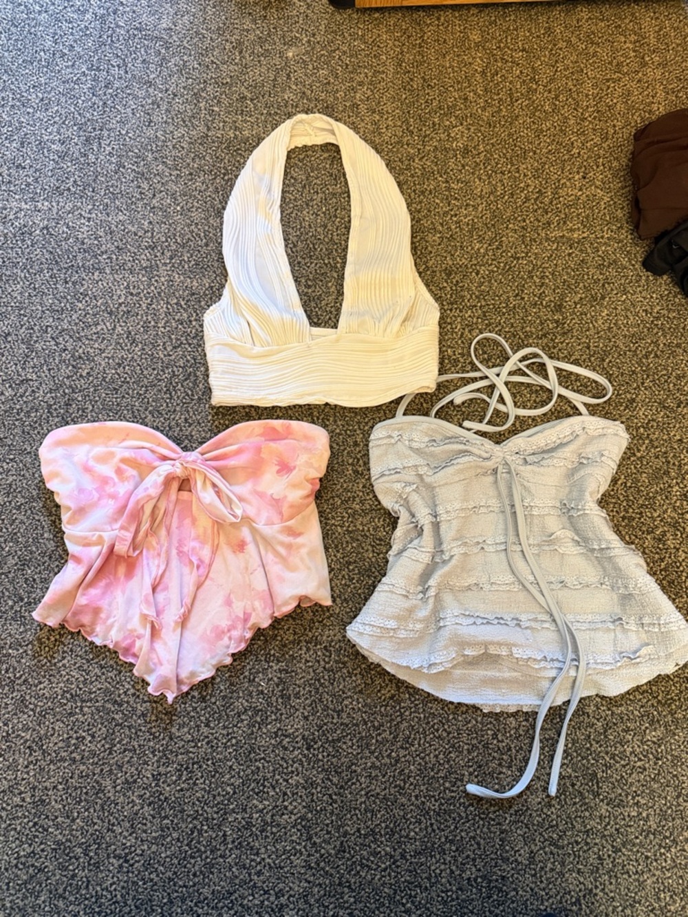 summer tops bundle - White, Pink, Light Blue
